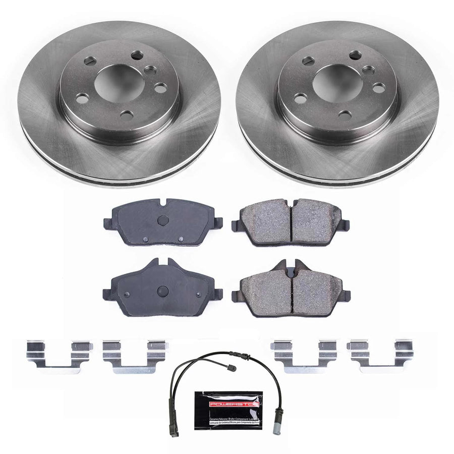 Power Stop Front KOE7977 Replacement Brake Kit and 1 Front Sensor Wire