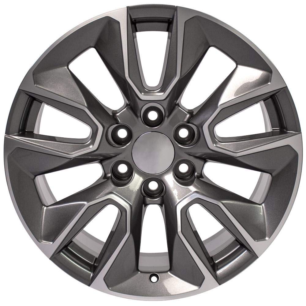 CV32 OE Wheels 20 Inch Rim Fits Silverado 1500 RST Style 6x139.7 20x9 Gloss Gunmetal Machined - Hollander 5916 (1)