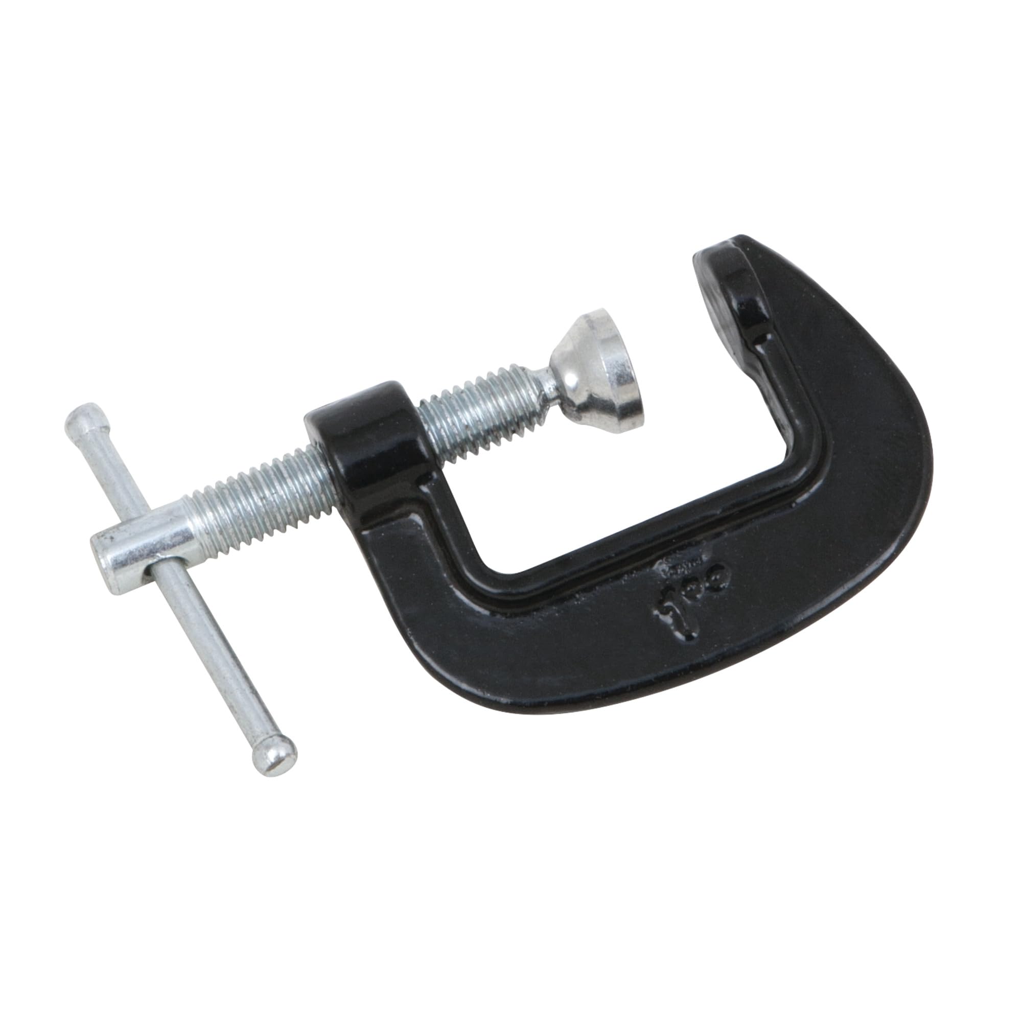 Heavy Duty Performance Tool W3250 1-Inch Cast Iron C-Clamp with Chrome Plated Steel Screw and 1-Inch Throat Depth - Industrial Grade Clamping