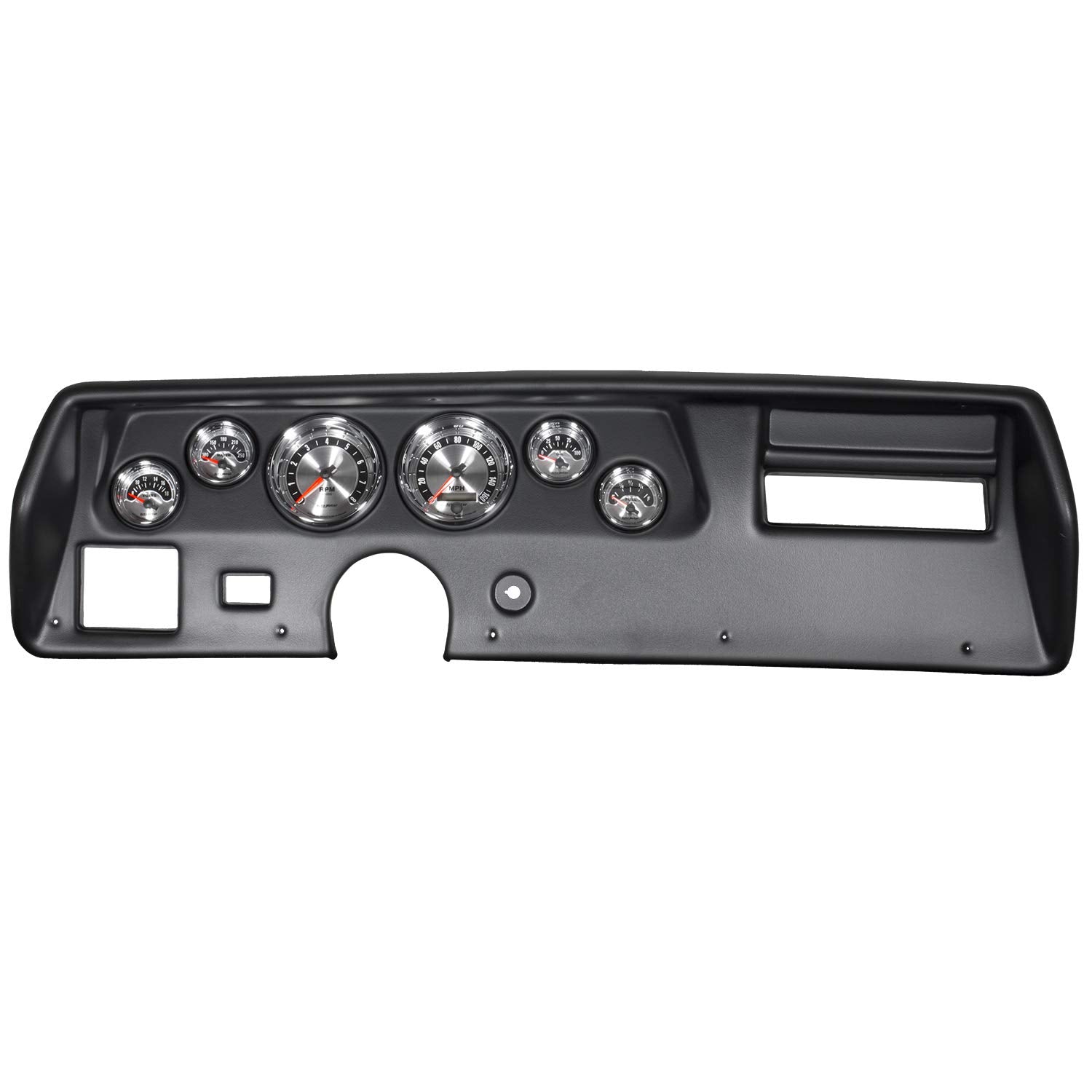 Auto Meter Complete 6 pc Gauge Kit 1970-1972 Chevelle SS, El Camino, Monte, American Muscle, Brushed Steel Look