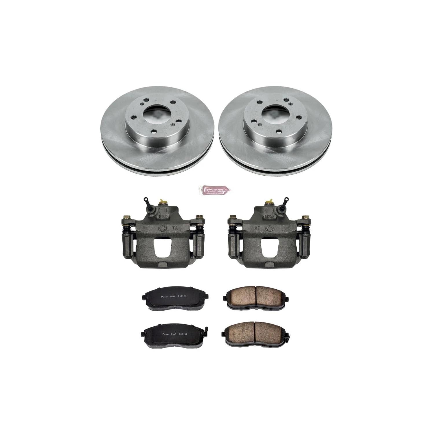 Power Stop KCOE660 Replacement Autospeciality Front Caliper Kit- OE Rotors, Ceramic Brake Pads, Calipers For INFINITI I30 1996-1999, Nissan Maxima 1989-1999 [Model Specific]