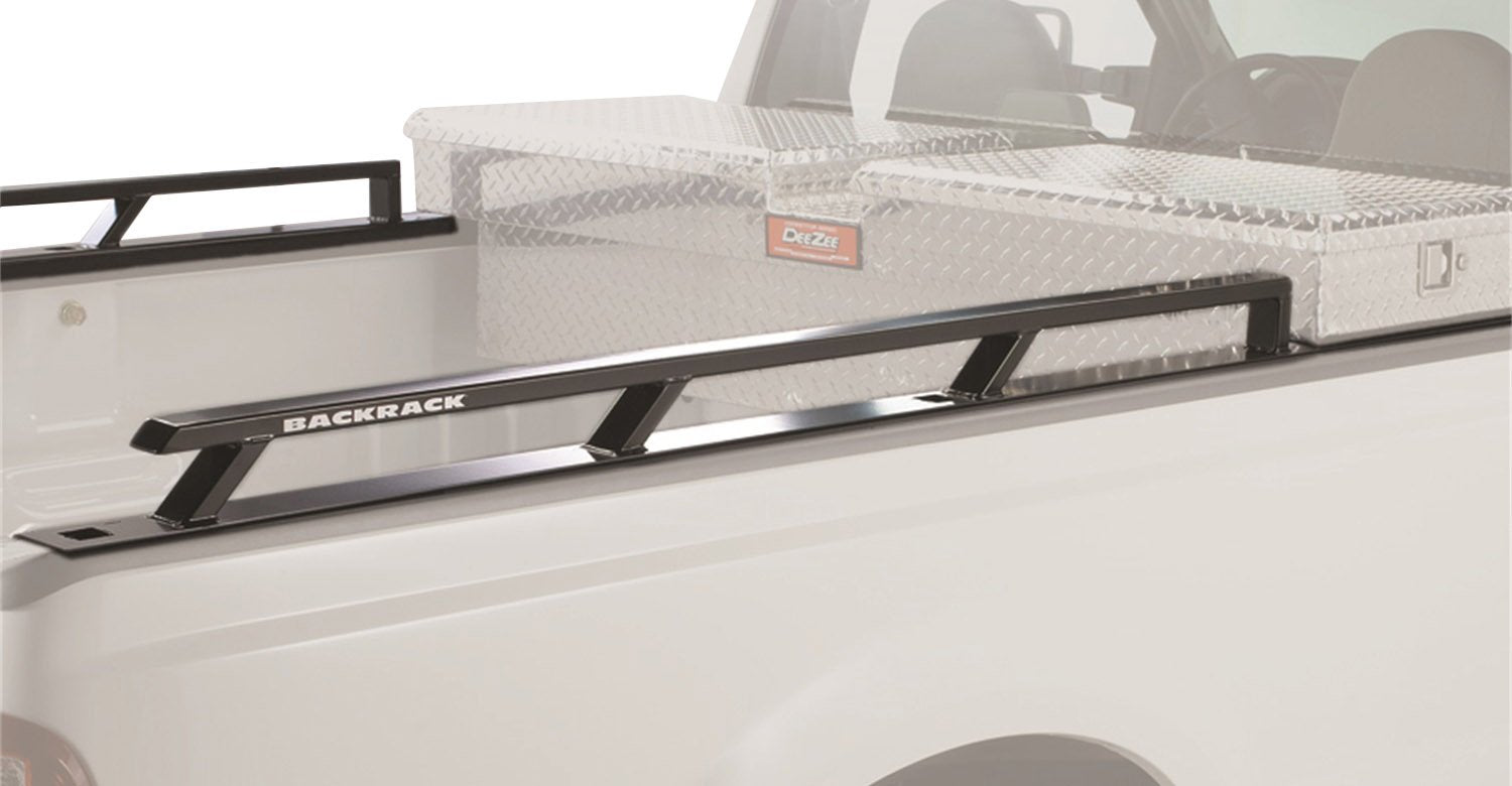 BACKRACK RealTruck Side Rails to use w/ 21" Toolbox | Black, No Drill | 80521TB | Fits 2017-2025 Ford F-250/F-350/F-450/F-550 8' Bed