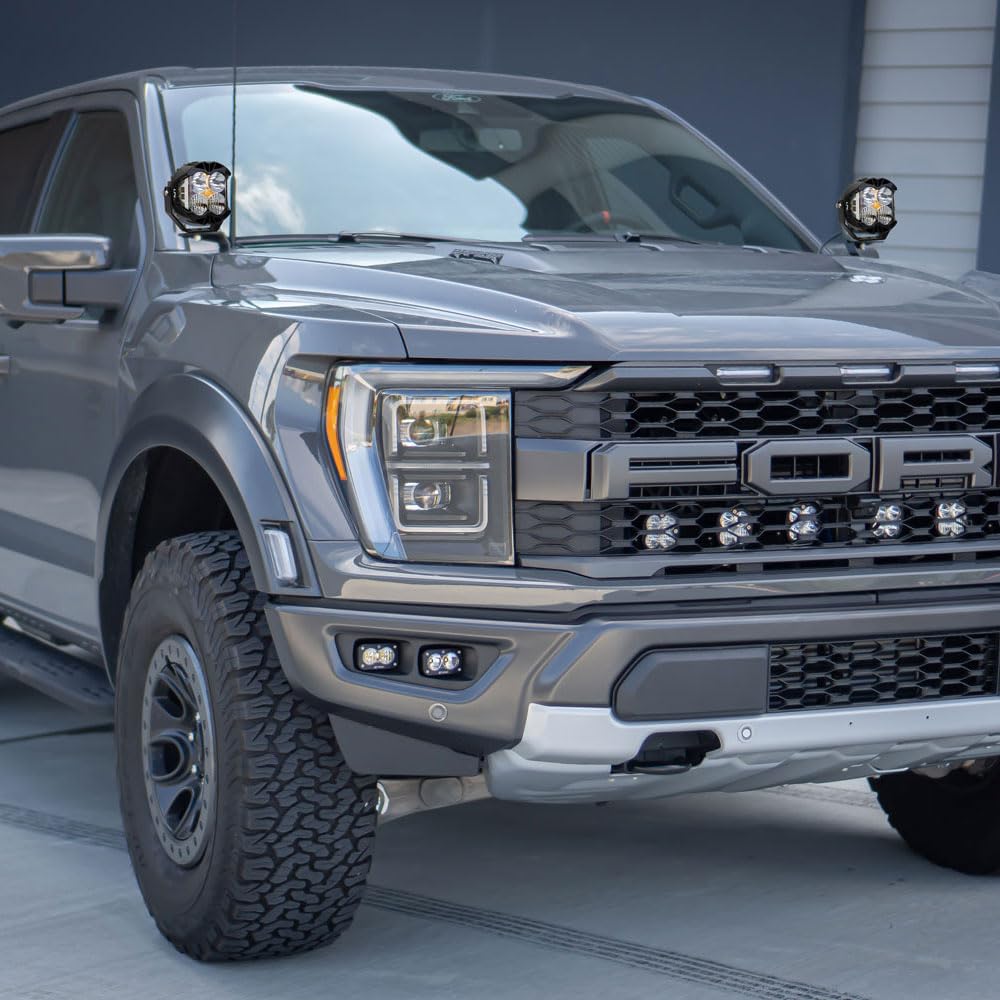 Baja Designs A-Pillar Light Kit LP4 Pro LED for Ford F-150 Raptor 2021+ Truck (Driving/Combo; Clear)