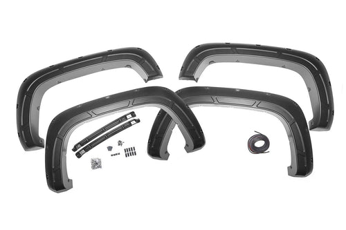 Defender Fender Flares Rough Country for Chevy Silverado 2500HD/3500HD (2020-2025) - GBA Black, Set of 4