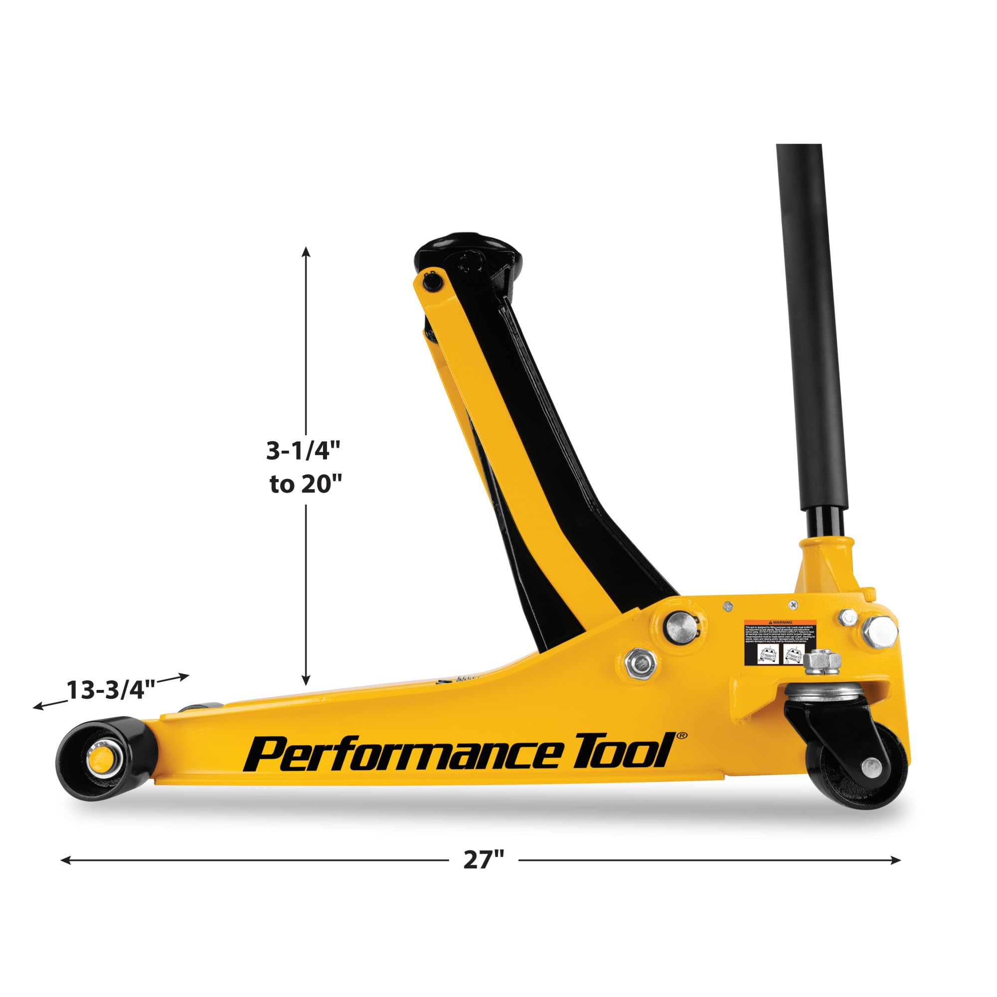 3 Ton Performance Tool W1626 Low Profile Rapid Lift Floor Jack (3-1/4 to 20-Inch Lift Range)
