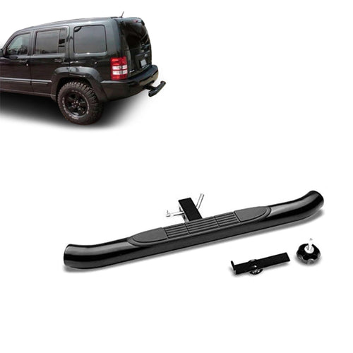 Black Steel Black Horse Rear Hitch Step Compatible with Universal-Universal Universal Universal Fits in Class III 2â€ Hitch Receiver 3" Round