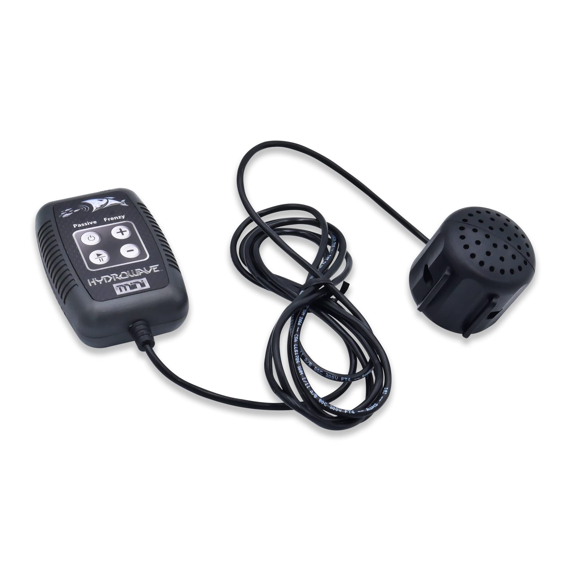 Walleye Mini HYDROWAVE Electronic Fishing Call Package for Docks and Small Boats - Passive and Frenzy Sound Modes - Stimulate a Feeding Frenzy and Attract More Fish Black
