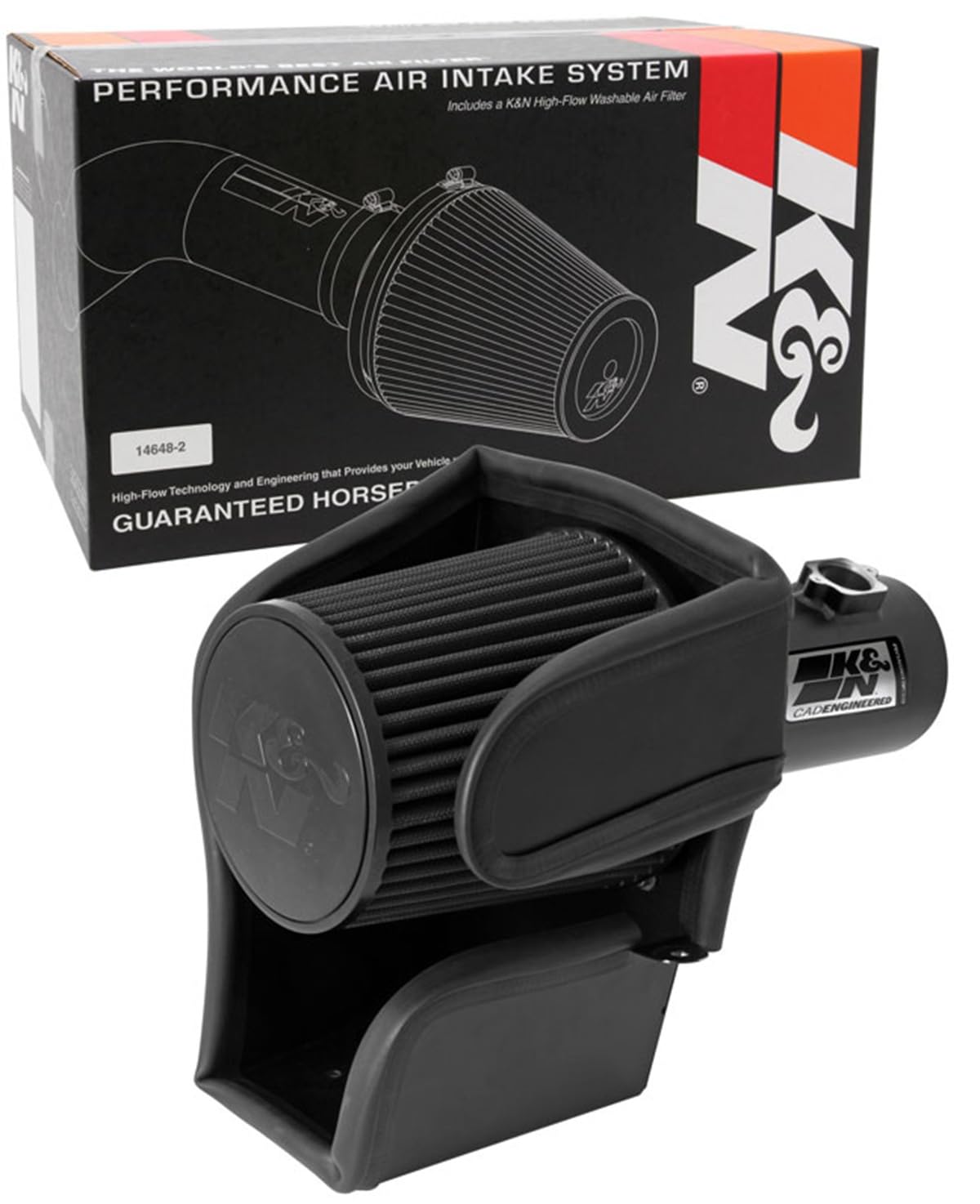Cold Air Intake System K&N: Dry-Flow Air Filter, Increase Performance & Towing: Compatible with 2008-2010 FORD: F250, F350, F450, F550, 71-2576