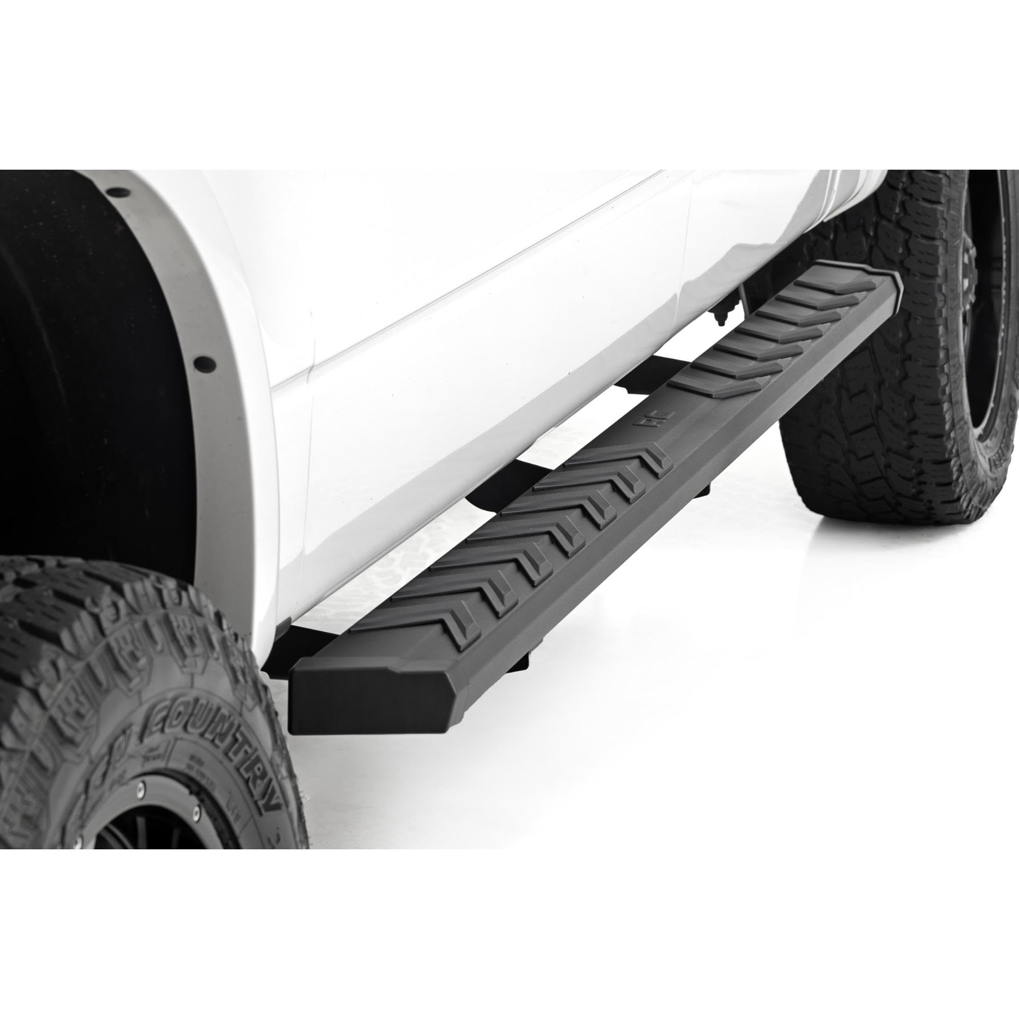 BA2 Rough Country Running Boards for Ford F-150 (2009-2024) - 5" Wide Steel Step Bars, Non-Slip Grip Foot Rails, No-Drill Install, Truck Side Steps
