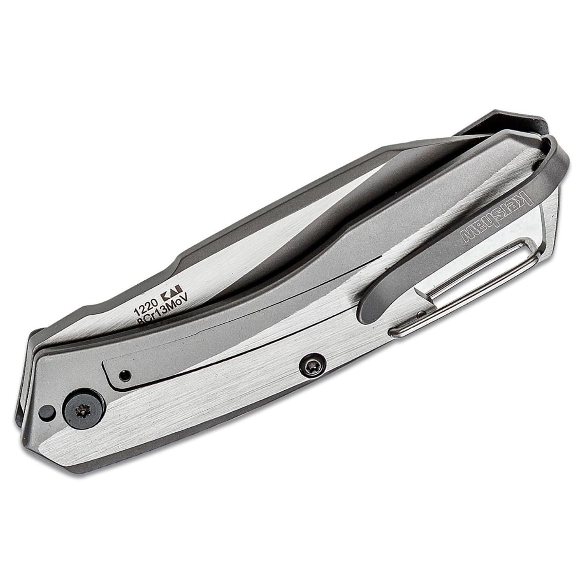 Lightweight Kershaw Reverb (1220) Folding Pocket Knife with 2.5 In. 8Cr13MoV Stainless Steel Blade; Features Carabiner Clip, Frame Lock, and Single Position Extra Deep Carry Pocket Clip; 1.6 oz.