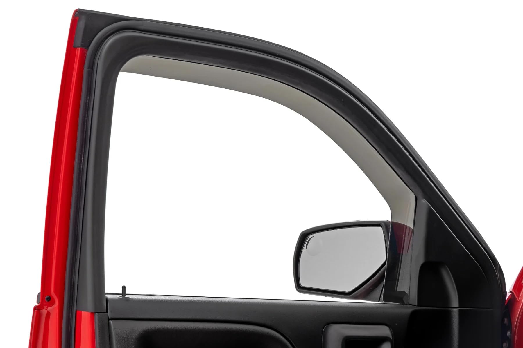 Rough Country Window Rain Guards in-Channel for Chevy Silverado & GMC Sierra 1500/2500HD/3500HD Crew Cab (2014-2019) - Low Profile Window Visors, 4-Pc Rain Guard for Trucks