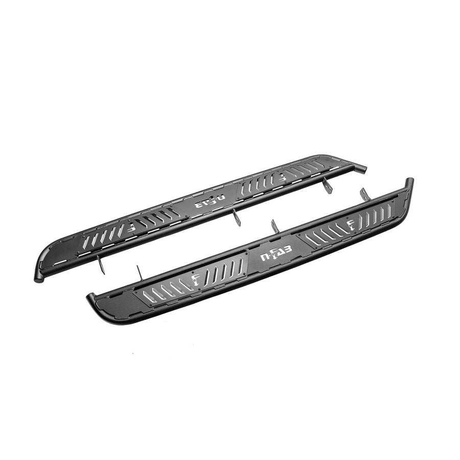 Roan Running Boards RealTruck for Toyota Tundra | Cab Length, Extra Large 5.5" Step Plate, Textured Black | NBT07CC-TX | Fits 2007-2021 Toyota Tundra CrewMax, SRW/DRW Gas/Diesel
