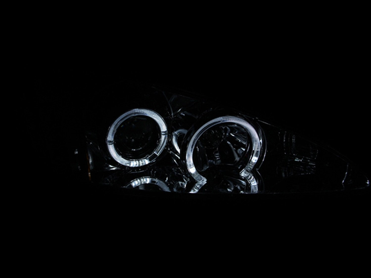Chrome Clear AnzoUSA Projector Halo Headlight with LED for Pontiac Grand Am - (Sold in Pairs)