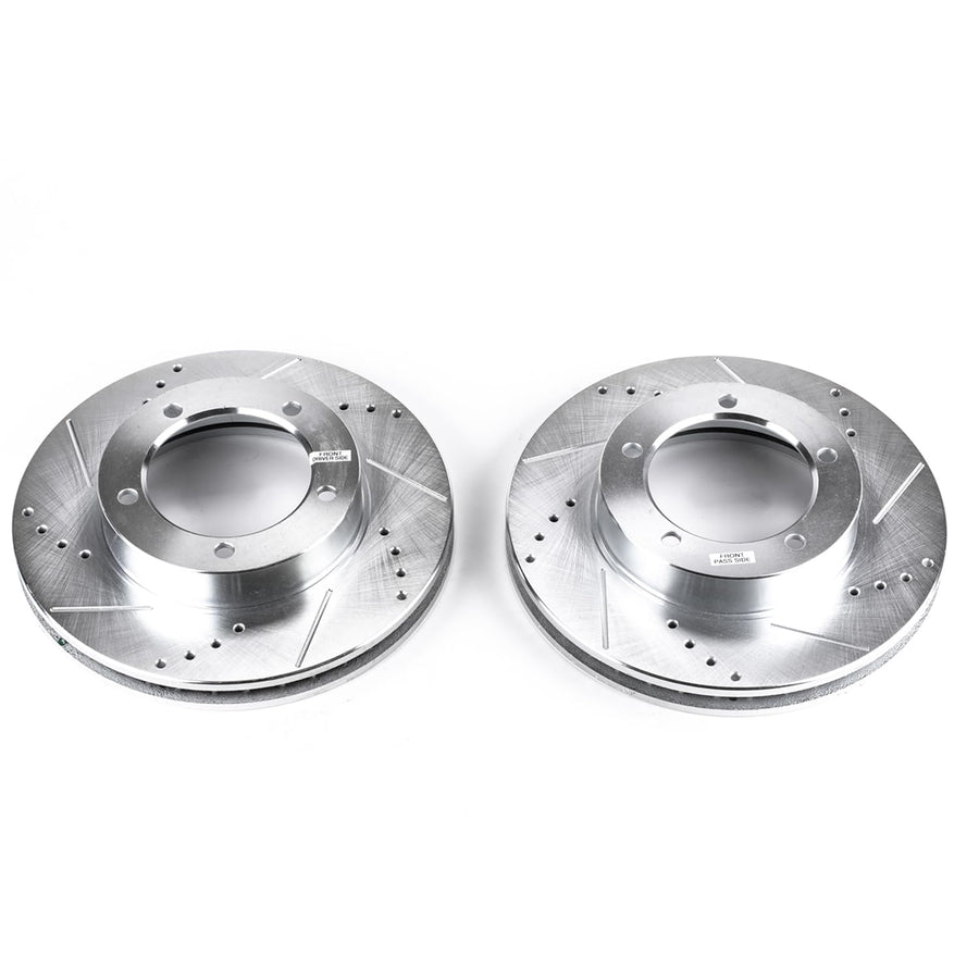 Power Stop Front JBR735XPR Drilled & Slotted Rotor Pair For Lexus LX470 1998-2007, Toyota Land Cruiser 1998-2007 [Model Specific]
