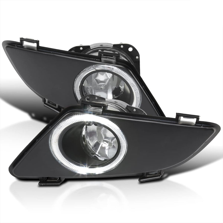 LED Halo Fog Lights Spec-D Tuning Driving Bumper Lamps w/Switch & Wiring Kit Compatible with Mazda 6 2003-2005 L+R Pair Assembly