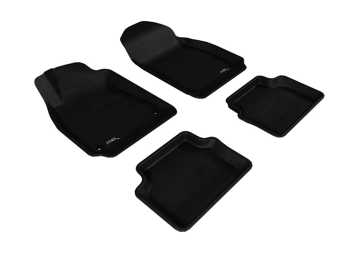 Complete Set 3D MAXpider L1SA00001509 Custom Fit All-Weather Floor Mat for Select Saab 9-3 Models - Kagu Rubber (Black)