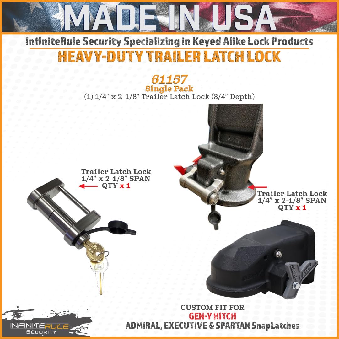 Trailer Latch Lock 61157 for Gen-Y Hitch Admiral, Executive & Spartan SnapLatches