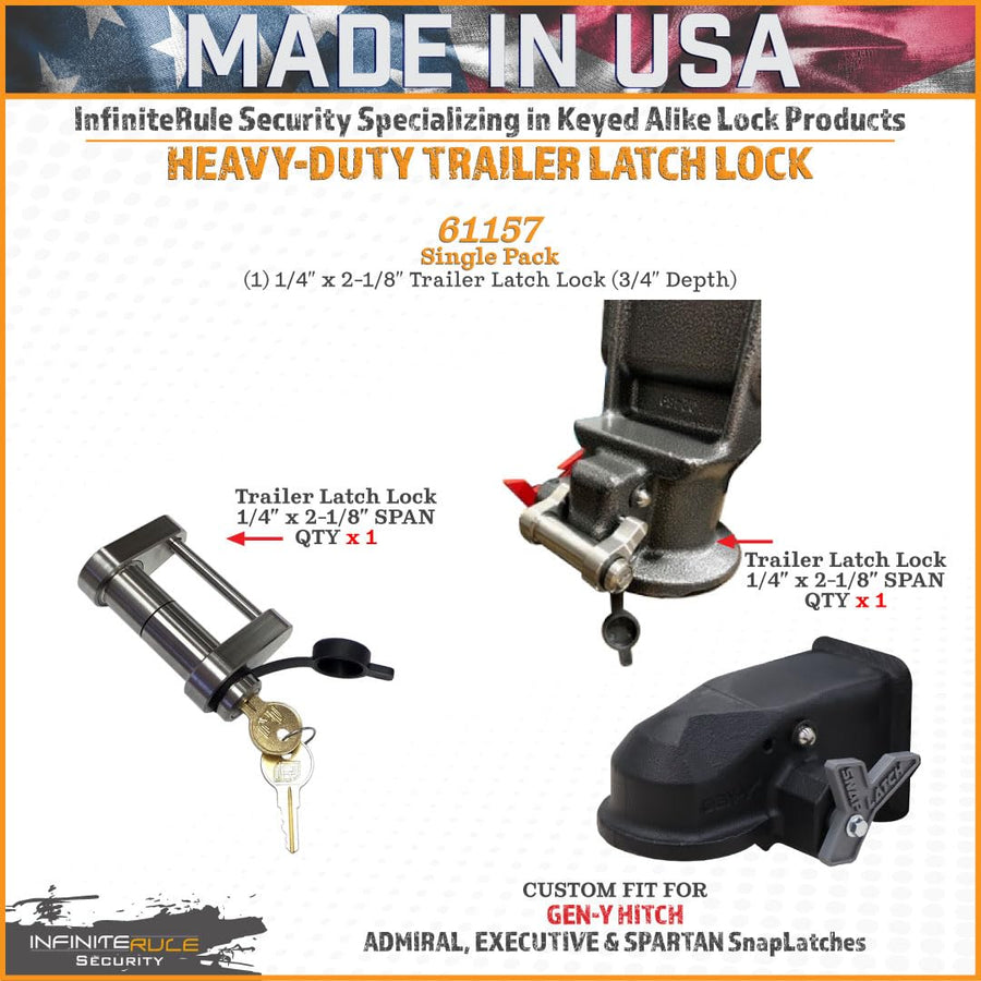 Trailer Latch Lock 61157 for Gen-Y Hitch Admiral, Executive & Spartan SnapLatches