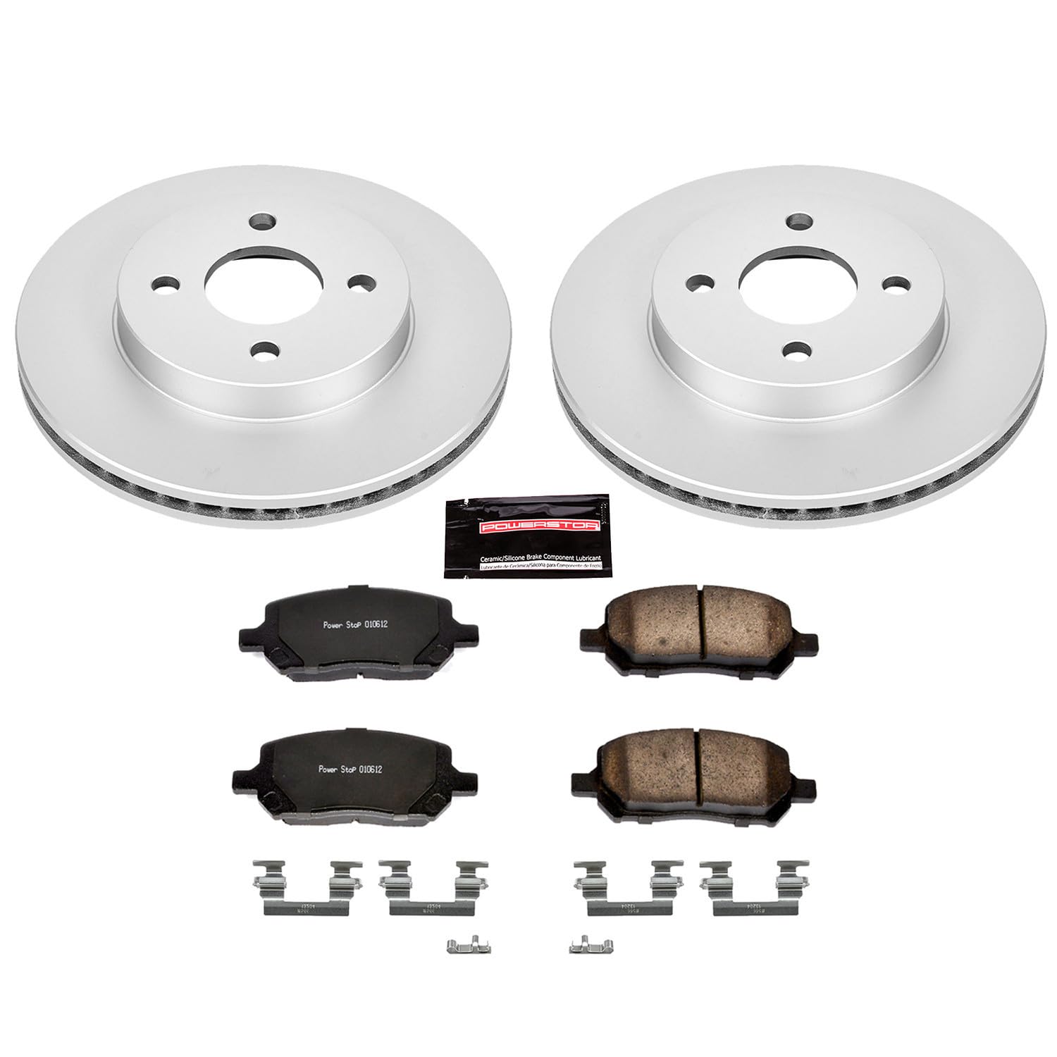 Power Stop CRK1604 Brake Rotor & Coated Ceramic Brake Pads- front For Chevrolet Cobalt 2005-2010, Pontiac G5 2007-2010, Saturn Ion 2003-2007 [Model Specific]