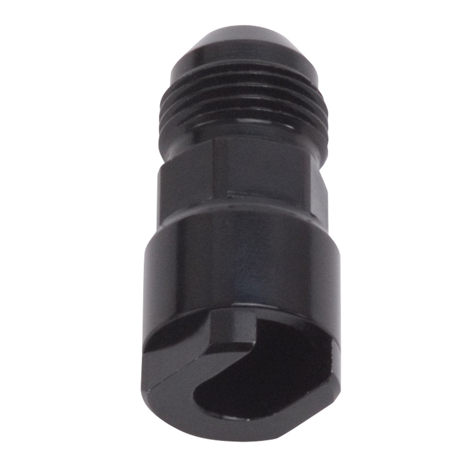 Edelbrock 644133 Adapter EFI Fitting -8 An Male To 3/8" Sae Quick DiSConnect Female SCrew Type Blk Anodized Finish