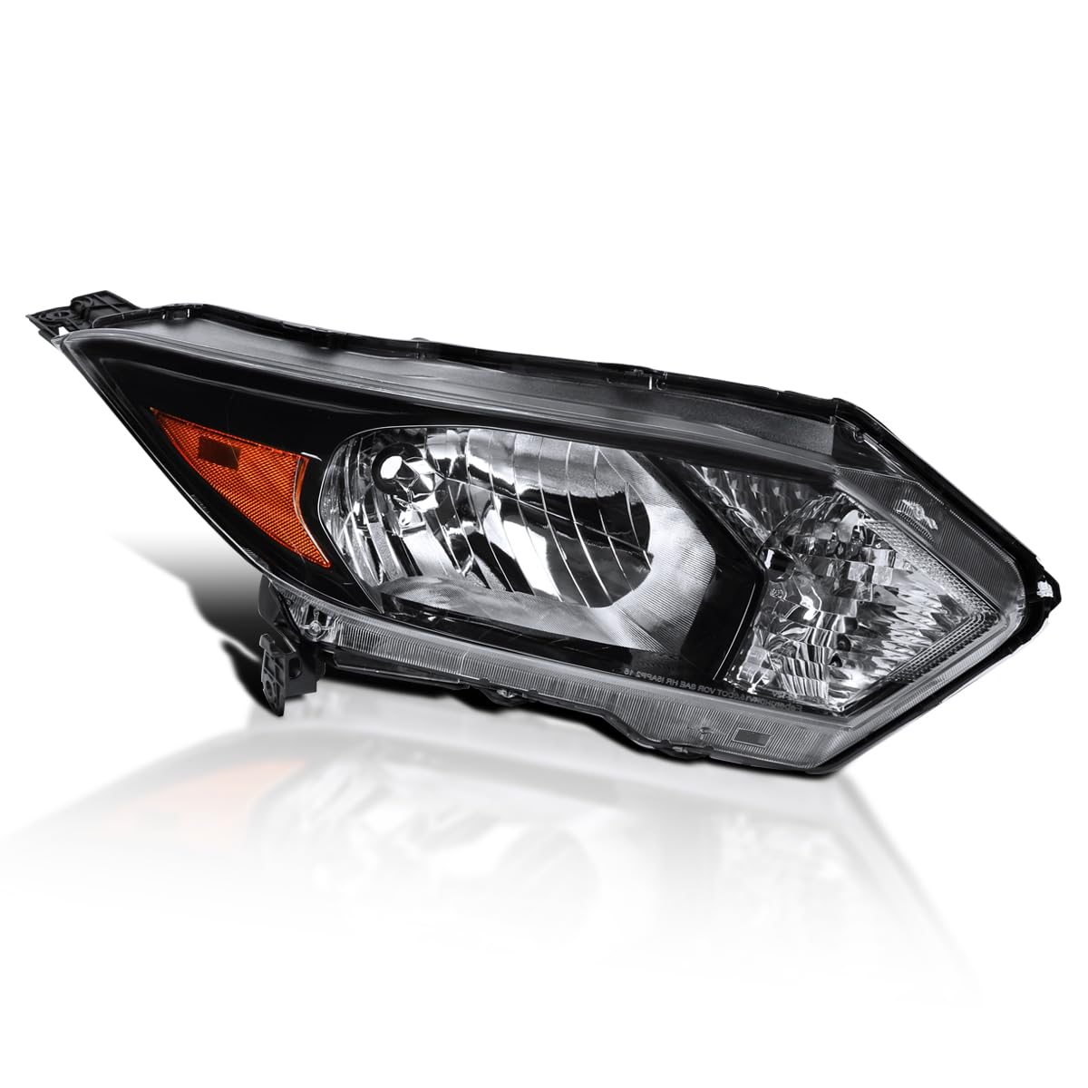 Right Passenger Side SPEC-D TUNING Glossy Black Headlight Compatible with 2016-2018 Honda HR-V Headlamp Assembly