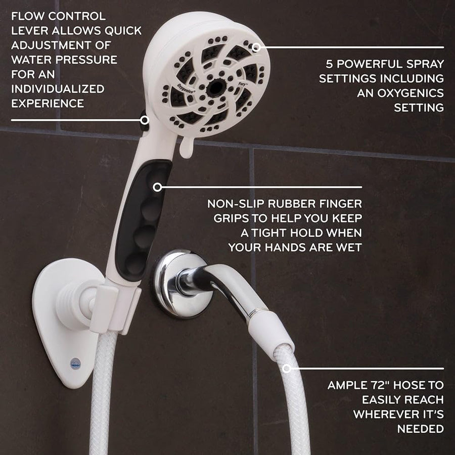 Fury Oxygenics RV Handheld Shower Head Kit, White