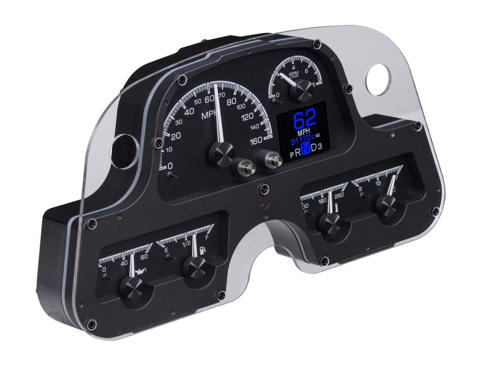 Dakota Digital HDX-62T-FJ-K Dash Gauge System Compatible with 1962-84 Toyota FJ Customizable Black Alloy
