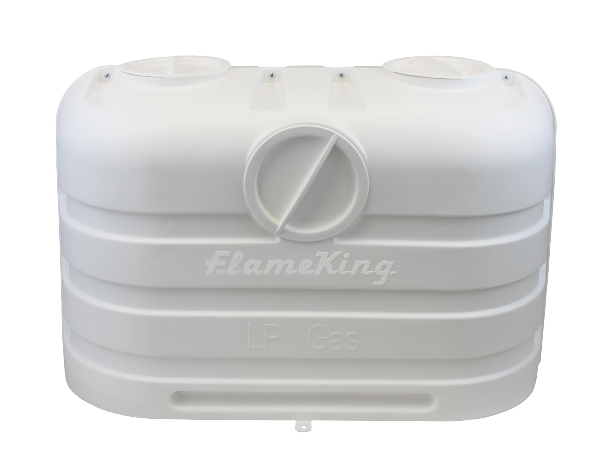 Flame King 20LB Dual LP Propane Tank Light Plastic Heavy Duty Cover for RV, Travel Trailer, Camper - White