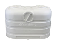 Flame King 20LB Dual LP Propane Tank Light Plastic Heavy Duty Cover for RV, Travel Trailer, Camper - White