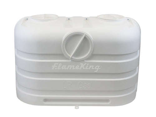 Flame King 20LB Dual LP Propane Tank Light Plastic Heavy Duty Cover for RV, Travel Trailer, Camper - White