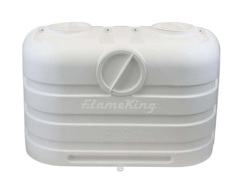 Flame King 20LB Dual LP Propane Tank Light Plastic Heavy Duty Cover for RV, Travel Trailer, Camper - White