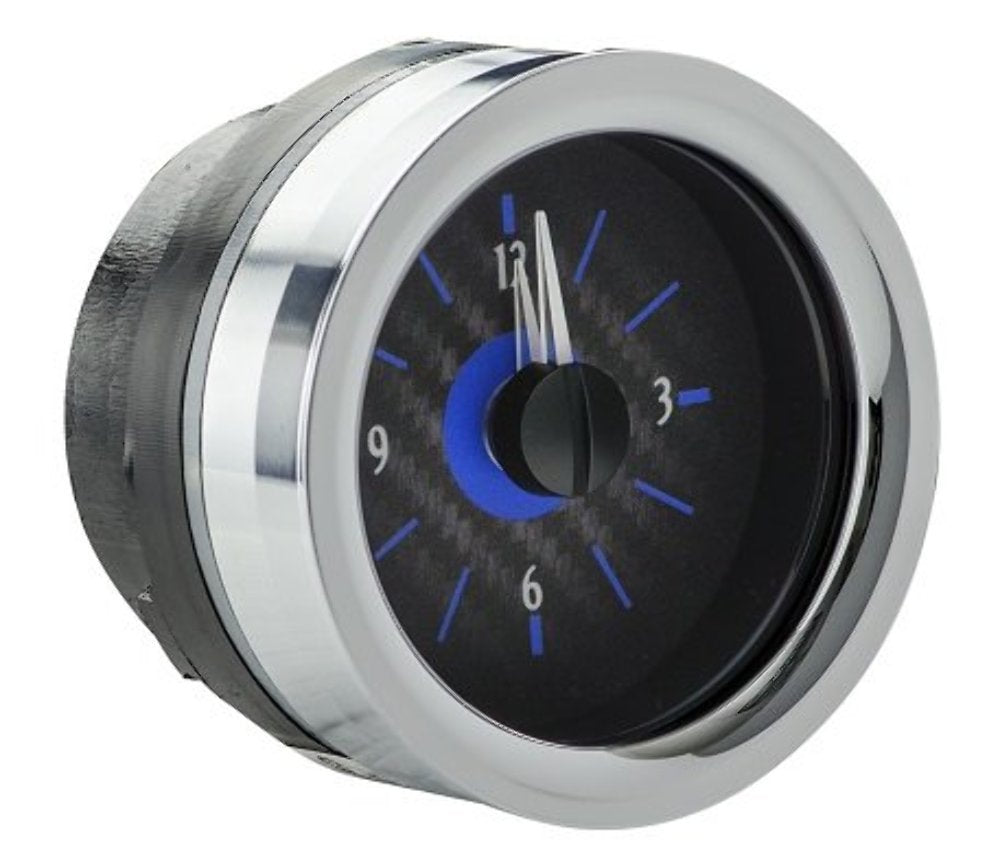 Dakota Digital Analog Clock Gauge 55 56 Chevy Car for VHX gauges only Carbon Fiber Blue Backlighting VLC-55C-C-B