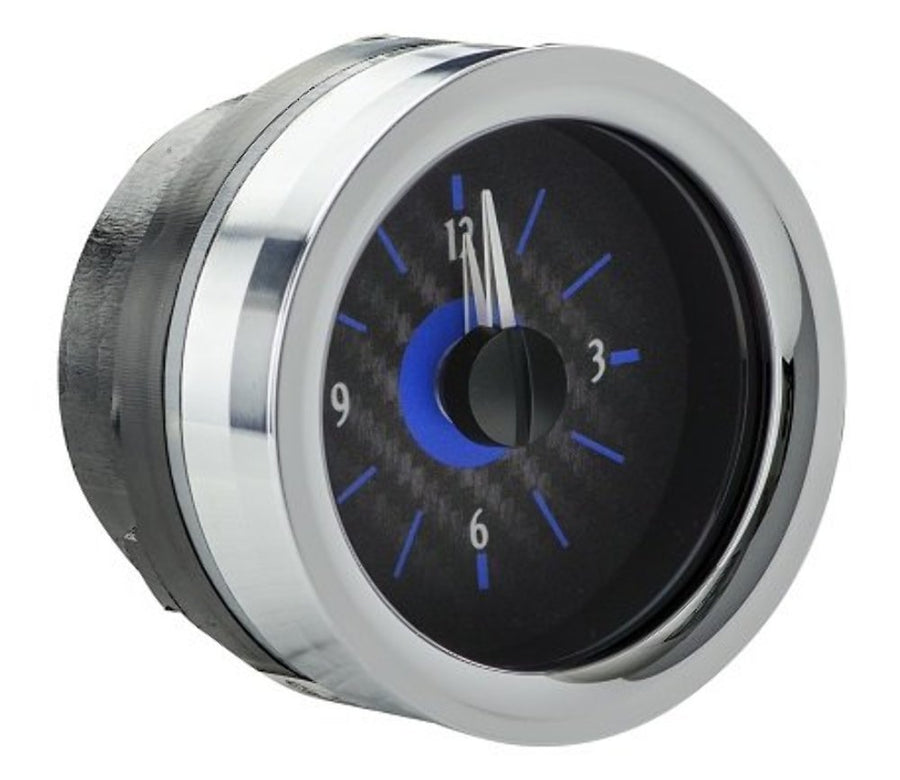Dakota Digital Analog Clock Gauge 55 56 Chevy Car for VHX gauges only Carbon Fiber Blue Backlighting VLC-55C-C-B