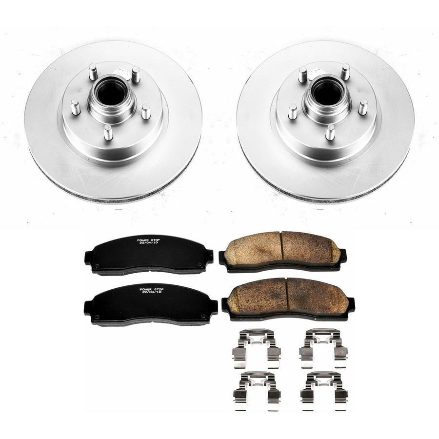 Power Stop Coated Brake Rotor CRK1857 & Ceramic Brake Pads- front For Ford Ranger 2003-2009, Mazda B2300 2003-2009, Mazda B3000 2003-2008, Mazda B4000 2003-2009 [Model Specific]