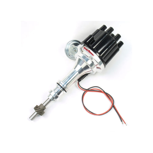 Pertronix D131700 Flame-Thrower Vacuum Advance Plug and Play Black Cap Billet Electronic Distributor with Ignitor II Technology for Ford 351W