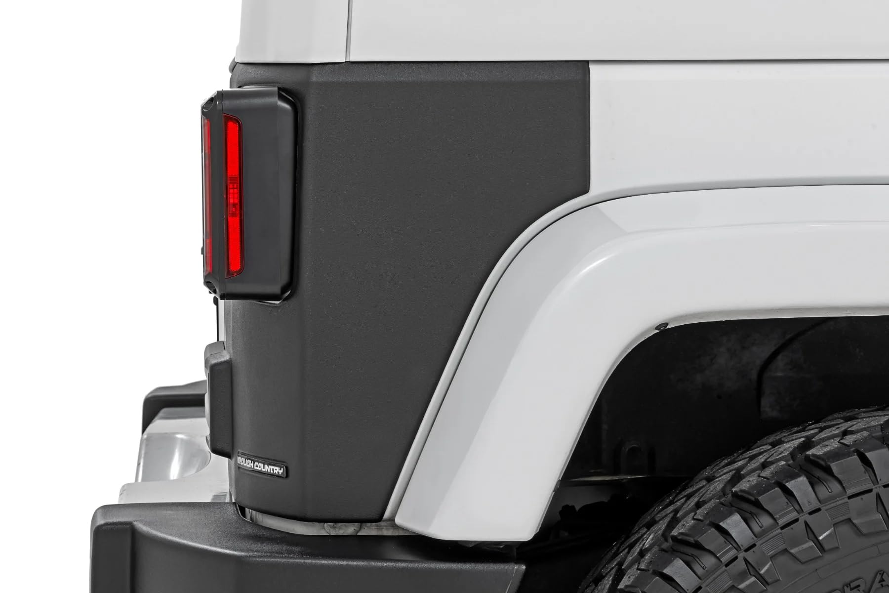 Rough Country Trail Cladding Rear Corner Panels for Jeep Wrangler JK/Unlimited (2007-2018) - UV-Resistant, High-Density Thermoplastic, Easy Install