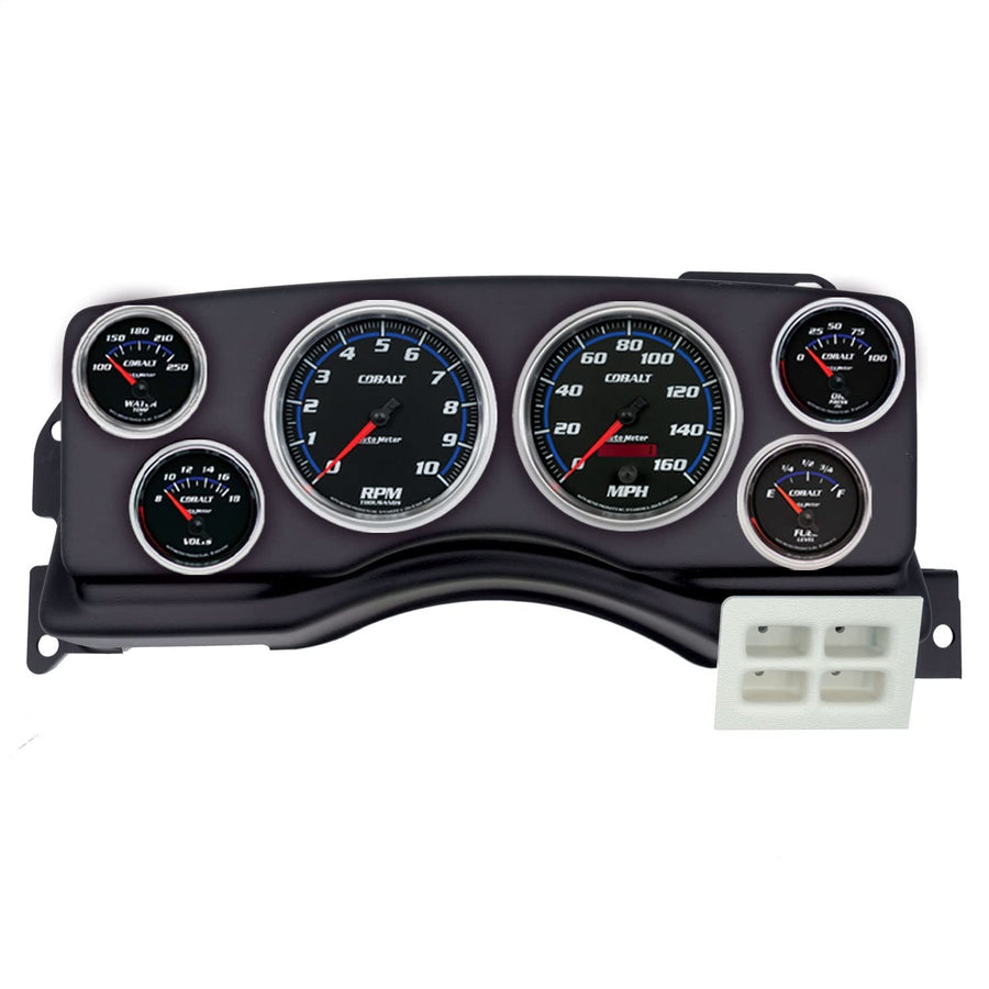 AutoMeter Dash Kit Direct Fit, (3 3/8" X2, 2 1/16" X4), Ford Mustang 87-89, Cobalt (2924-05)