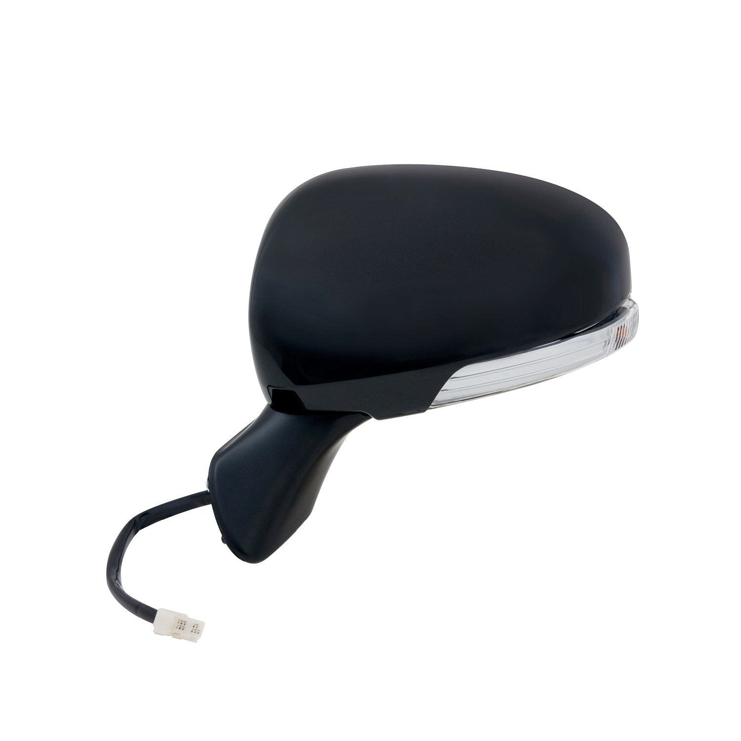 Mirror Driver Side for Toyota Prius V Wagon, Textured Black w/PTM Cover, w/Turn Signal, Power Folding, Heated Power