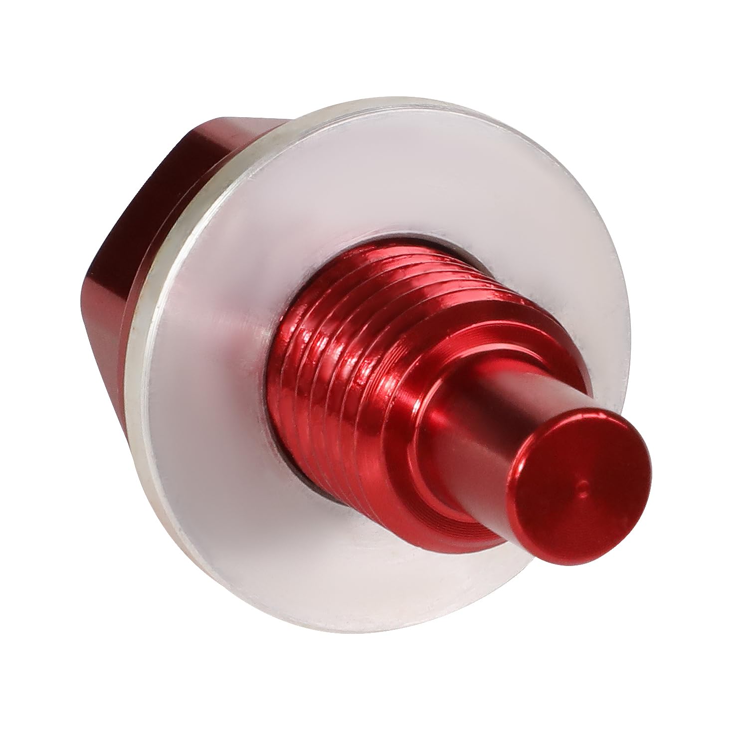 NRG Innovations Oil Drain Magnetic Plug, M12 X 1.5 Thread Size Engine Oil Drain Nut w/Washer, Red, T-6061 Aluminum w/Stainless Steel Internal Magnet, NRG-NOP-400RD