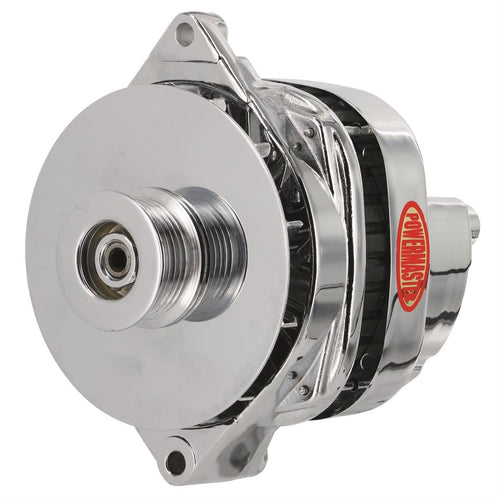 Alt GM CS144 Powermaster Chrome 170A 6 grv Pulley/Baffle Str MTG Unthreaded MTG Ear for Impala etc 1-Wire or OE