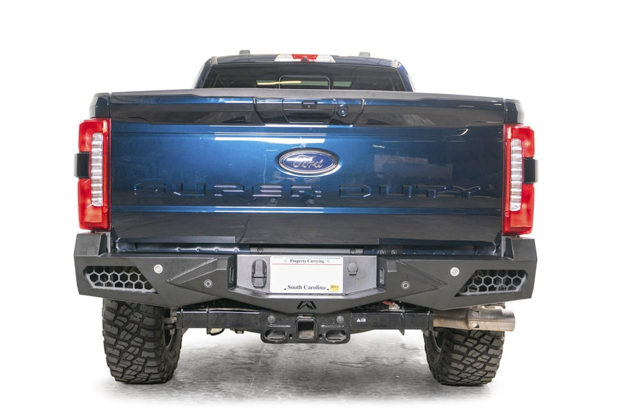 Fab Fours Vengeance FS23-E5951-1 Rear Bumper fits 23-23 Ford F-350 Super Duty - Matte Black Finish - Compatible w/Sensor