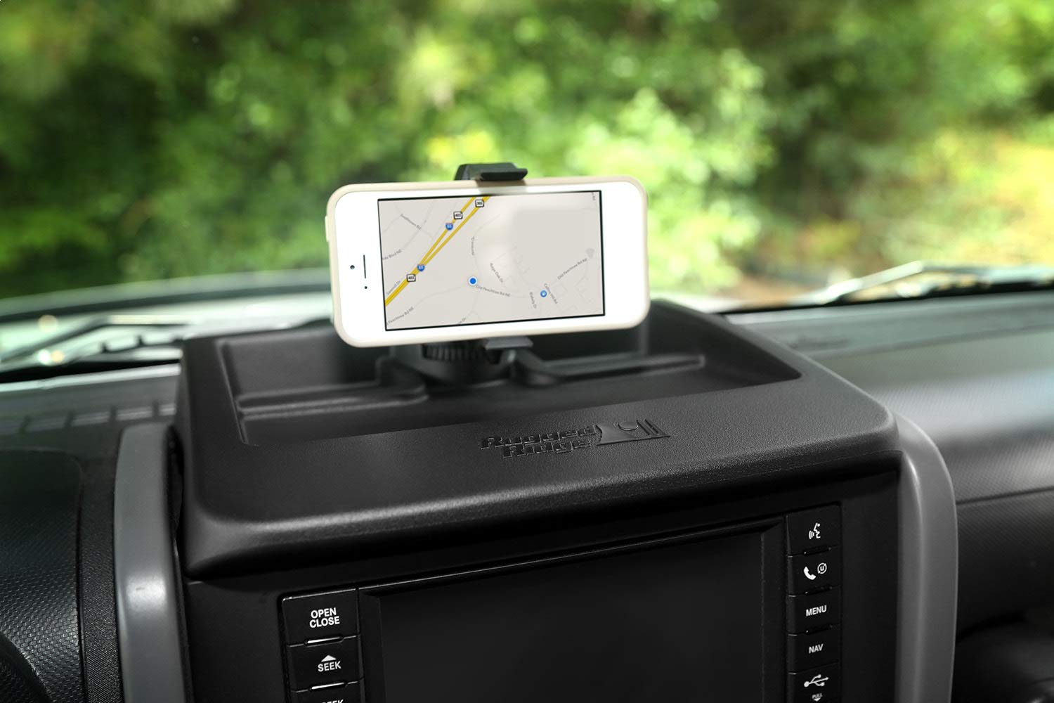 Multi-Mount Rugged Ridge Phone Kit for Jeep Wrangler JK | Thermoplastic Olefin (TPO), Black | 13551.17 | Fits 2007-2010 Jeep Wrangler JK