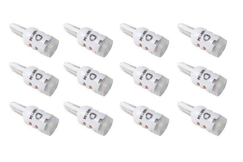 Set of 12 194 LED Bulb HP5 LED Pure White Diode Dynamics