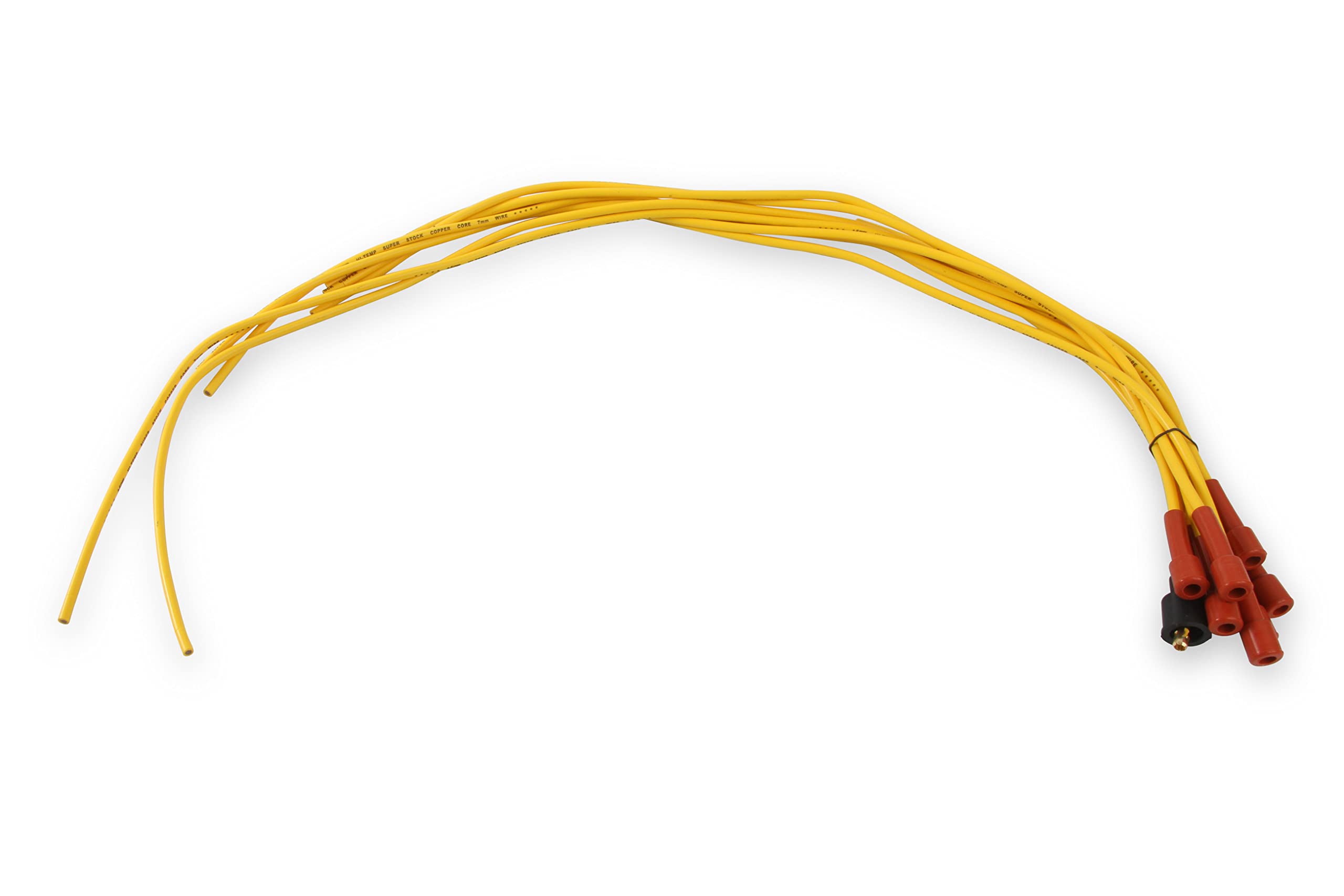 3008 ACCEL Spark Plug Wire Set - 7mm - Super Stock with Copper Core - Universal Straight Boots - Yellow