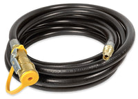 24ft Suburban Quick Connect RV Propane Hose; 24’ x ­1/4” I.D., ­1/4” Male Quick Connect x ­1/4” Female Quick Connect with Shutoff Valve