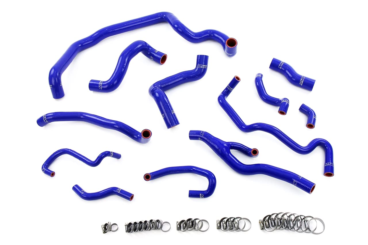 HPS Performance Blue Silicone Radiator, Water Pump, Heater, Expansion Tank Coolant Hoses Compatible for 2007-2010 Mini Cooper 1.6L Turbo (N14) Auto Trans, 57-2000-BLUE