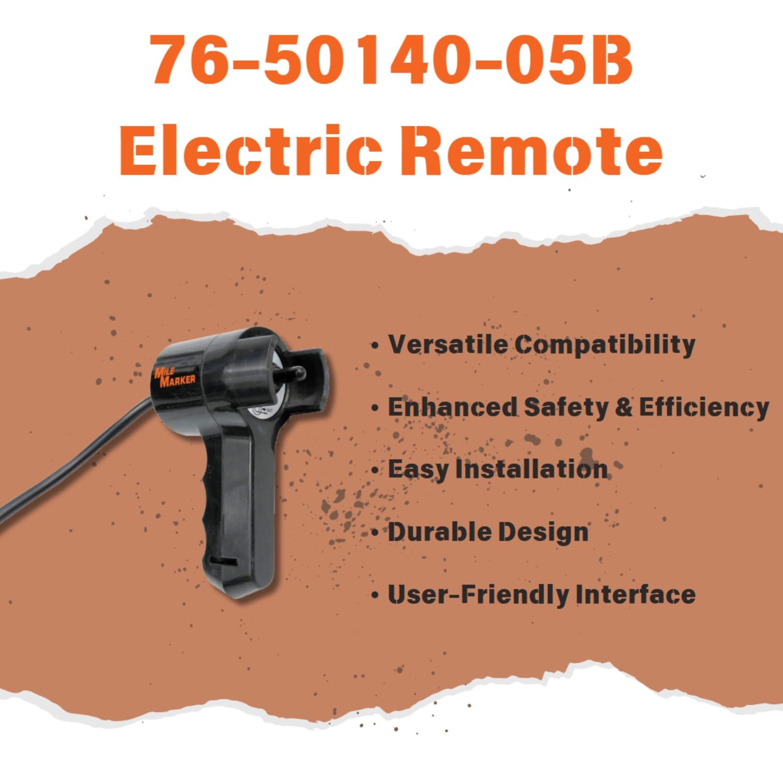 Electric Remote Mile Marker 76-50140-05B - Designed for All Electric Winches with Standard Solenoids - User Friendly Interface - 3 Pin Male Connection with Female Connector - Easy Installation