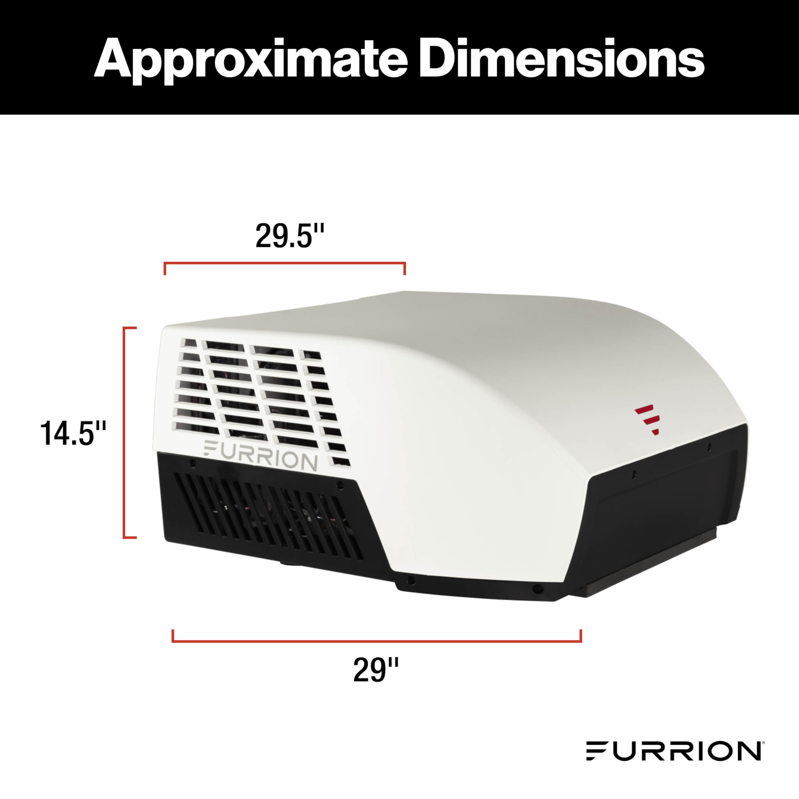 Furrion 18k BTU Chill Cube Variable Speed RV Rooftop Air Conditioner, White, Ducted, R32 Refrigerant, Quiet High-Efficiency AC with Turbo Cool Mode, Lightweight, AC Unit Only - FACR18VSSA-BL-AM