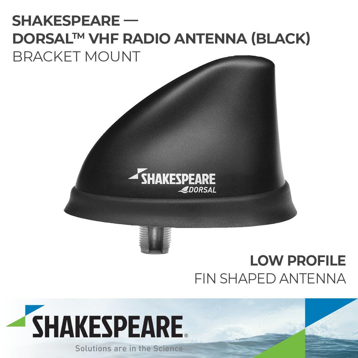 Low Profile Shakespeare Dorsal Antenna 26' Black RGB Cable w/PL-259