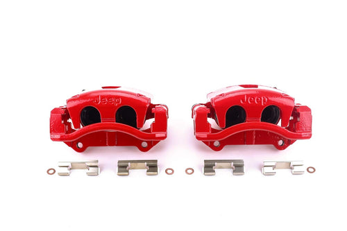 Power Stop S4990J Front Pair of High-Temp Red Powder Coated Calipers For Jeep Commander 2006-2010, Jeep Grand Cherokee 2005-2010 [Model Specific]